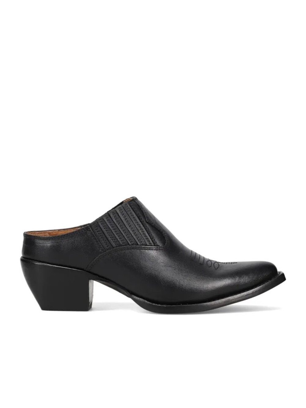 New Frye Sacha Mule Pointed Toe Black Leather Sz 8